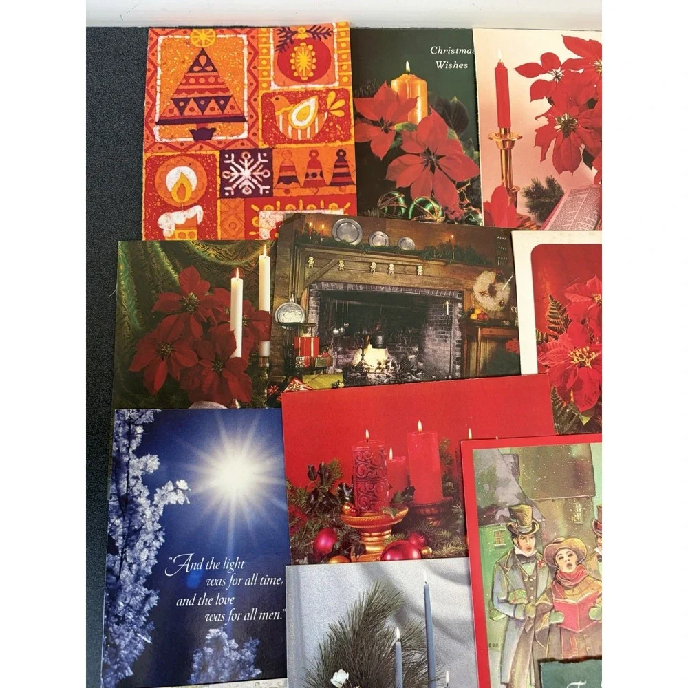 Vintage Christmas Cards Fronts ONLY Traditional Scrapbooking Decoupage Lot 50+